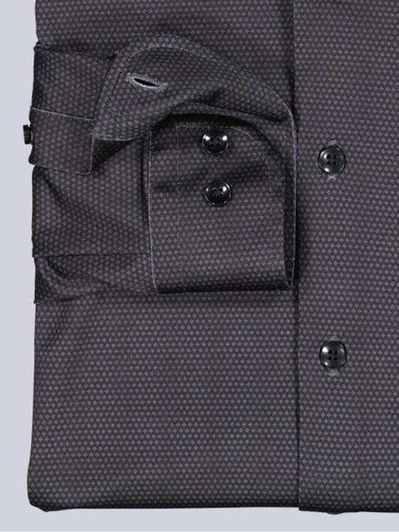 emilio adani Herren Langarm-Hemd gemustert Schwarz 39604