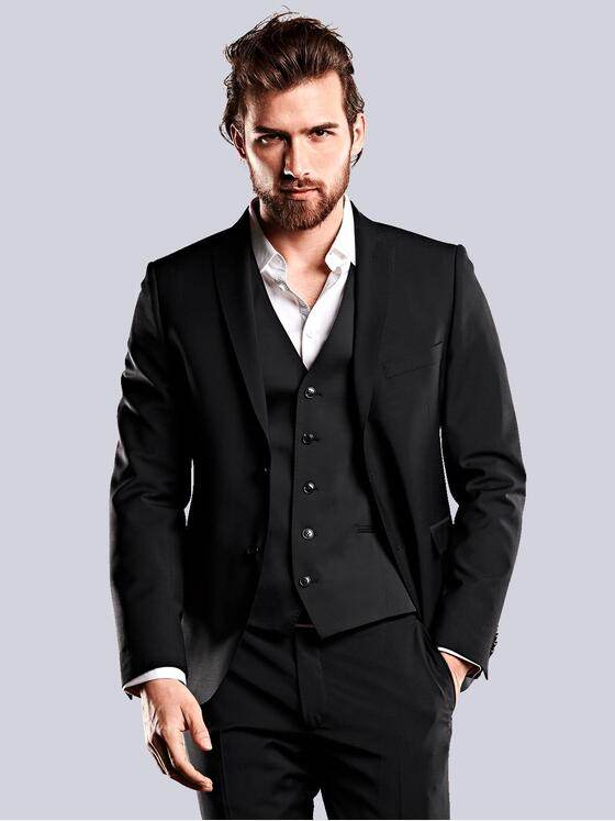 emilio adani Herren Anzug-Sakko Slim Fit Schwarz 33499