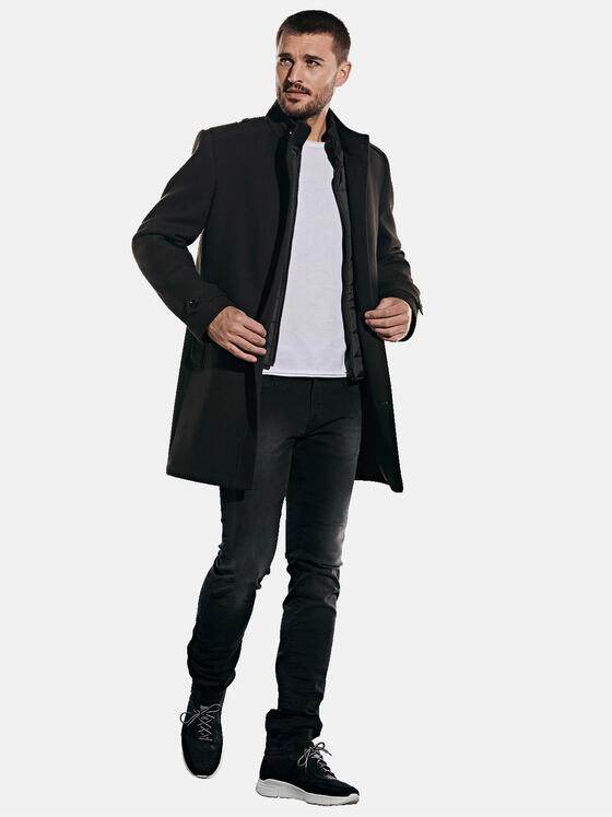 emilio adani Herren Mantel mit heraustrennbarem Inlet Schwarz 31999