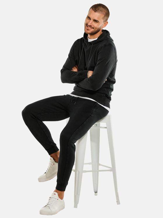 emilio adani Herren Sweatshirt mit Kapuze Schwarz 34108