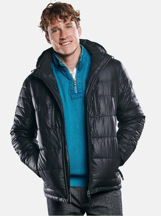 engbers Herren Jacke mit perforierter Oberflächenstruktur Schwarz 30763