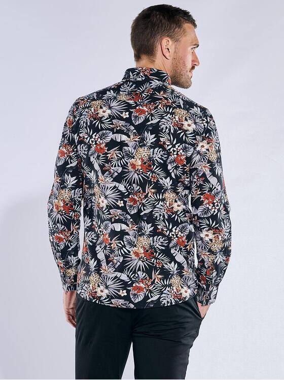 emilio adani Herren Langarm-Hemd regular Schwarz 38267