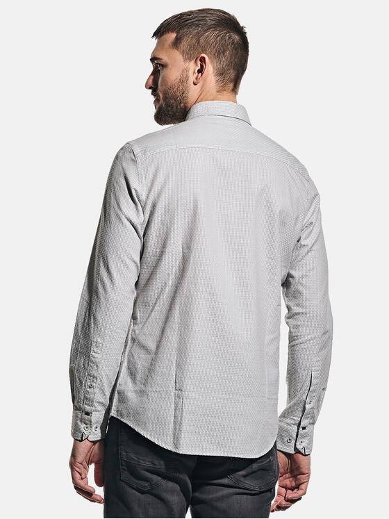 emilio adani Herren Printhemd mit feiner Struktur Grau 30324