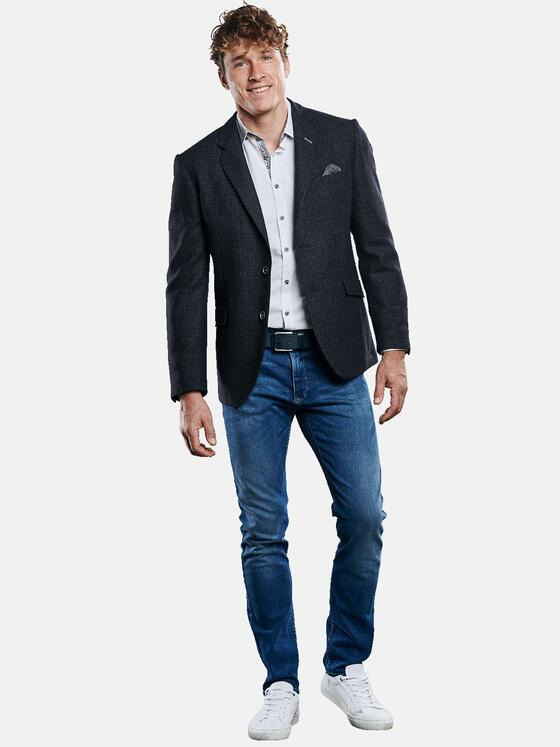 engbers Herren Sportives Materialmix-Sakko Saphirblau 30239