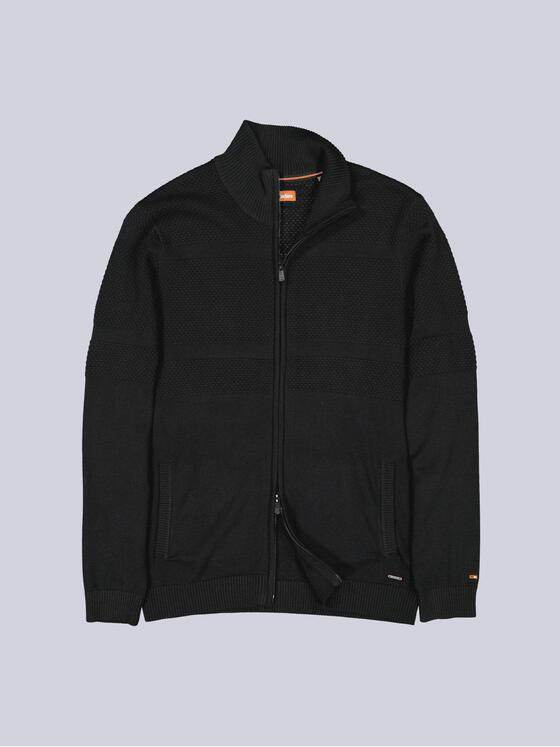 emilio adani Herren Strickjacke strukturiert Schwarz 39163