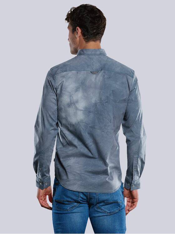 engbers Herren Langarm-Hemd in Batik-Färbung Türkis 33373