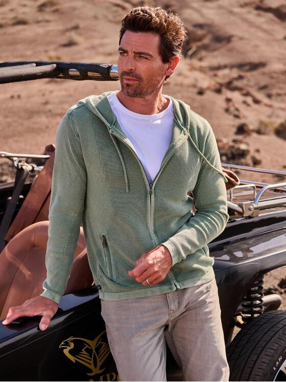 engbers Herren Cardigan uni Hellgruen 36685