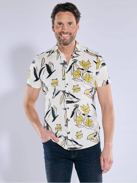 engbers Herren Kurzarm-Hemd aus Jersey Beige 38573