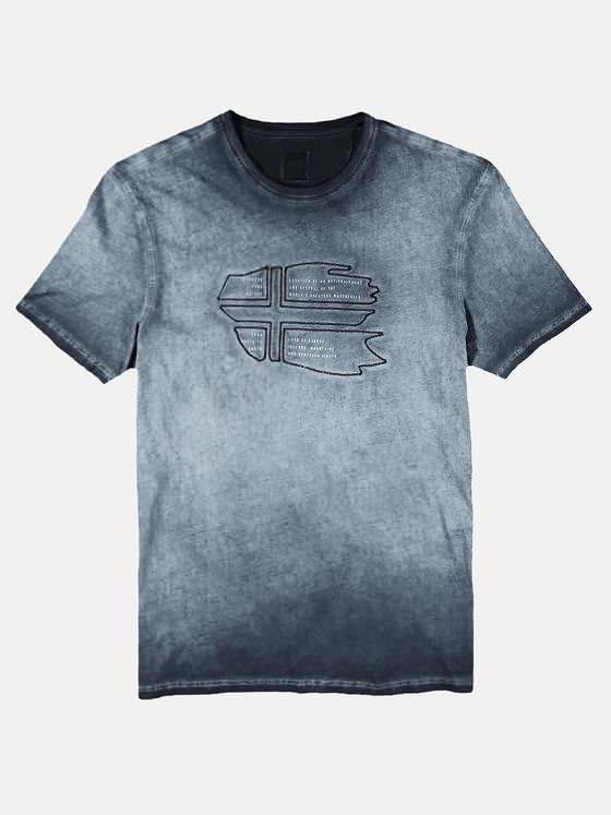 engbers Herren T-Shirt mit Applikationen Marineblau 28009