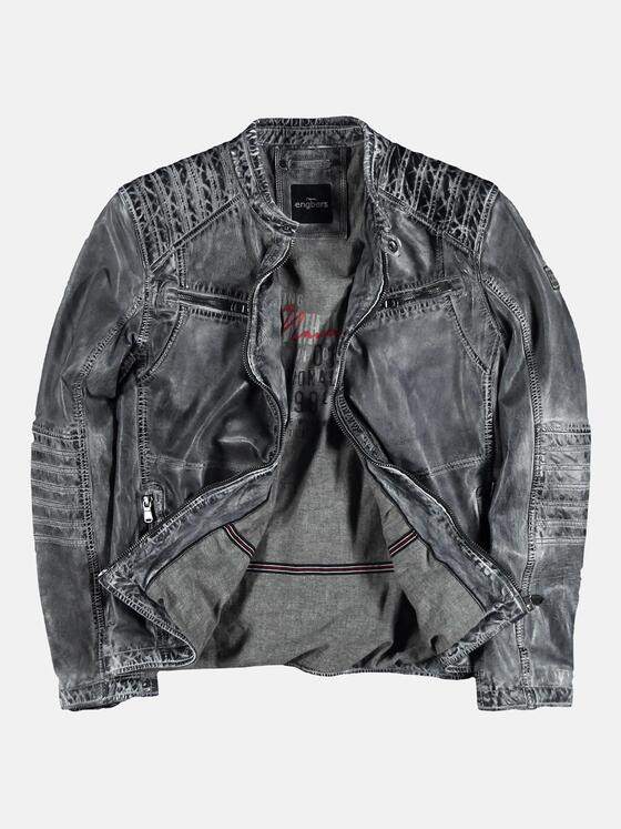 engbers Herren Lederjacke Grau 29090