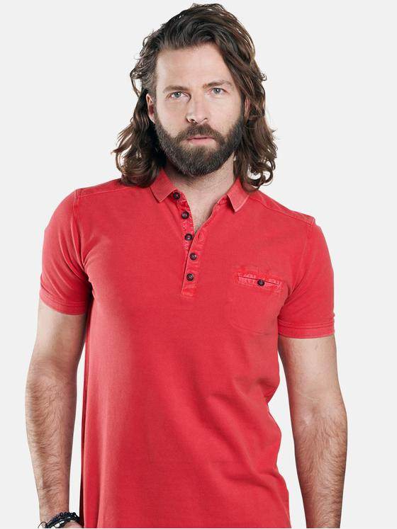 emilio adani Herren Sportives Poloshirt mit schmaler Passform Rot 29164