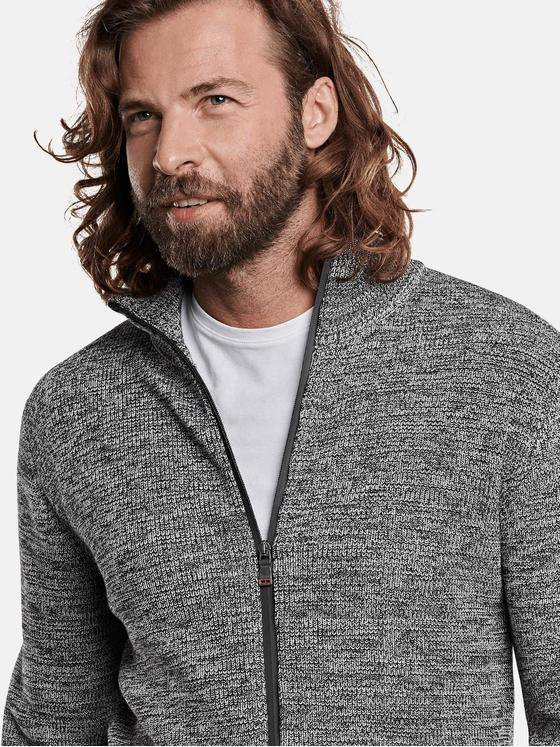 emilio adani Herren kuschelige Strickjacke aus mouliniertem Garn Grau 28943