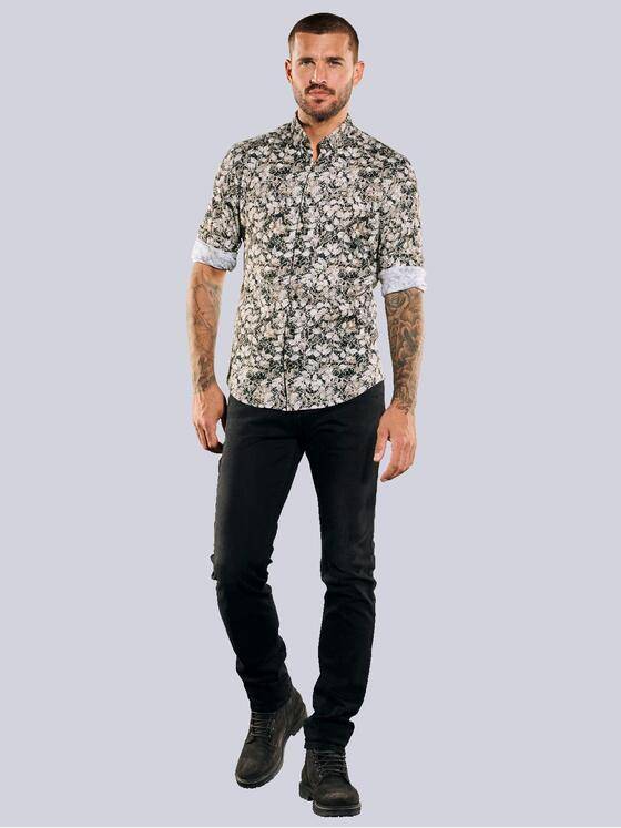 emilio adani Herren Langarm-Hemd aus Jersey Beige 35575
