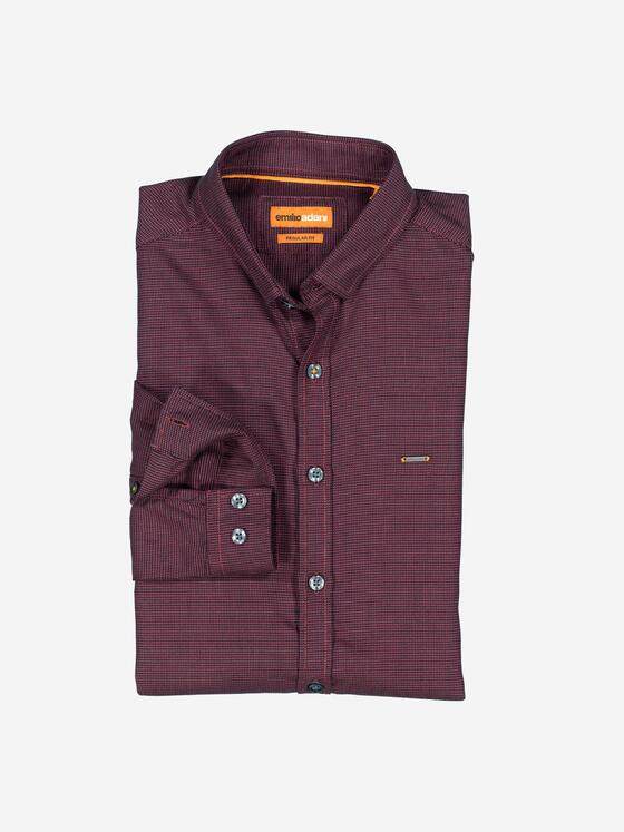 emilio adani Herren Hemd uni Magenta 37568