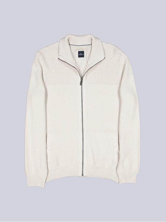 engbers Herren Strickjacke strukturiert Hellgrau 39513