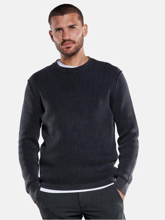 emilio adani Herren Pullover strukturiert Grau 33451