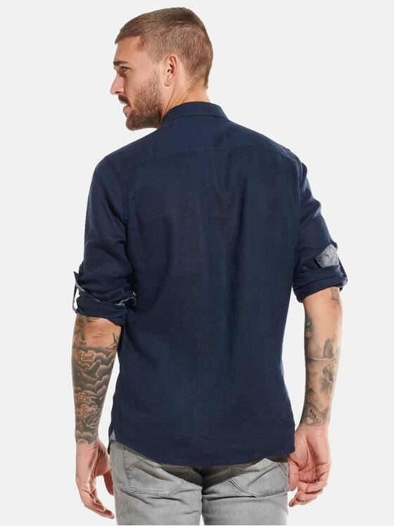 emilio adani Herren Hemd langarm uni Blau 31802