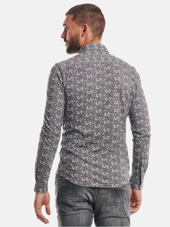 emilio adani Herren Langarm Hemd gemustert Orange 32430