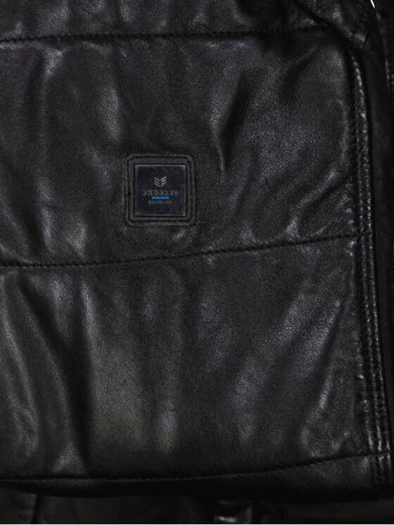 ENGBERS GERMANY Herren Lederjacke aus Materialmix Schwarz 35439