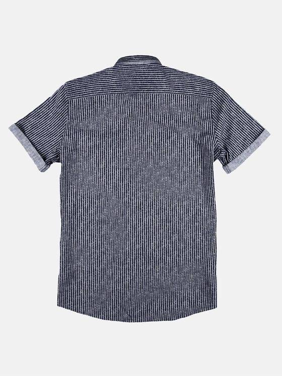 emilio adani Herren gestreiftes Hemd aus softer Halbleinen Ware Blau 29440