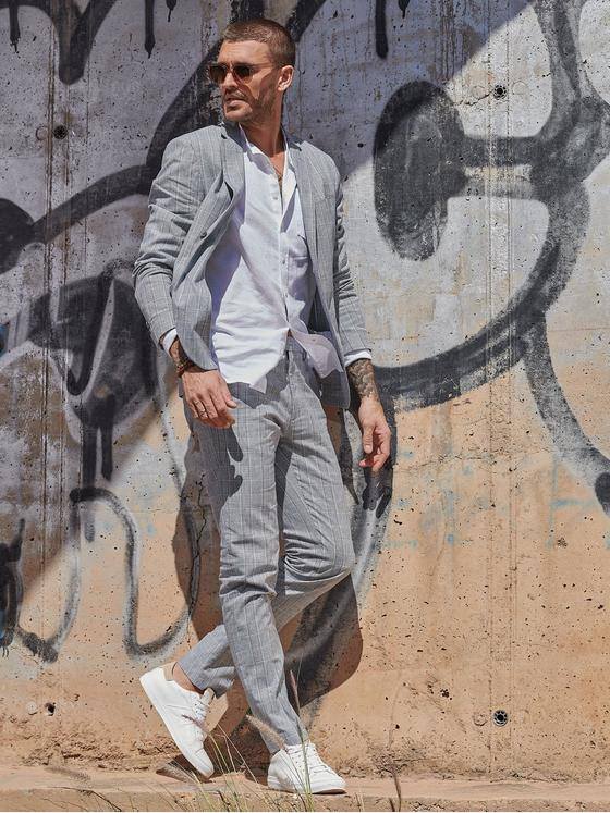 emilio adani Herren Anzug-Hose slim fit Blau 34600