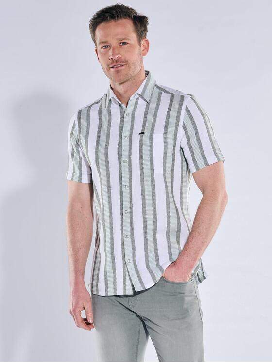 engbers Herren Luftiges Leno-Baumwollhemd Hellgruen 40301