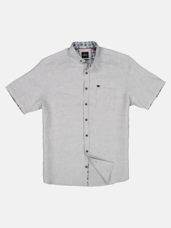 engbers Herren Hemd kurzarm aus 100 % Leinen Silbergrau 32822
