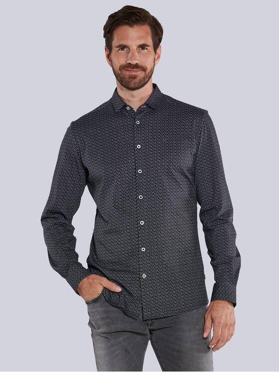 engbers Herren Langarm-Hemd slim fit Schwarz 35606