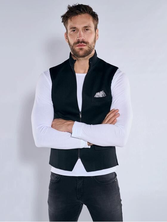 emilio adani Herren Sakko-Weste slim fit Schwarz 36519