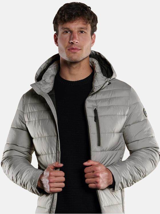 engbers Herren Steppjacke mit abnehmbarer Kapuze Kieselgrau 33302