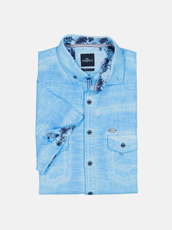 engbers Herren Kurzarm-Hemd regular Blau 35144
