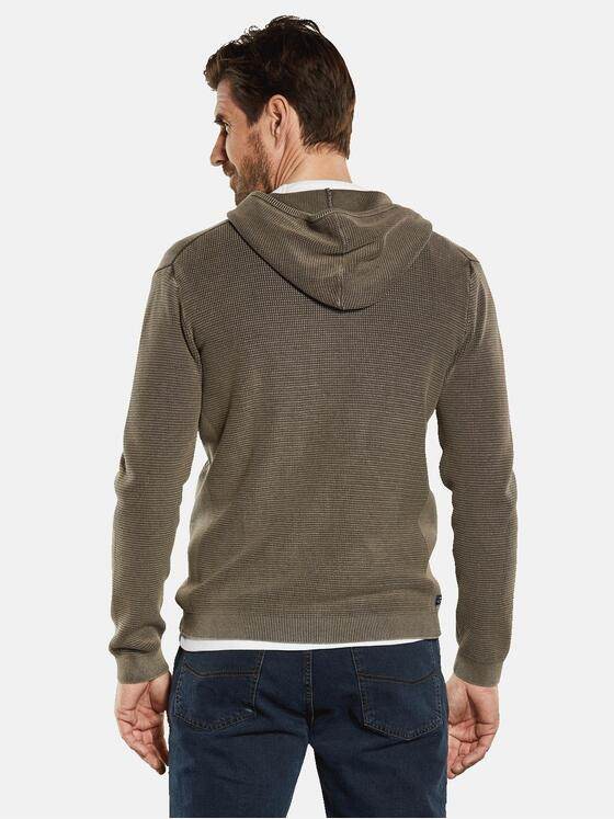 engbers Herren Cardigan mit Kapuze Braunbeige 34373