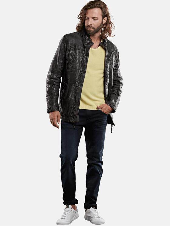 emilio adani Herren Lederjacke Grau 28790