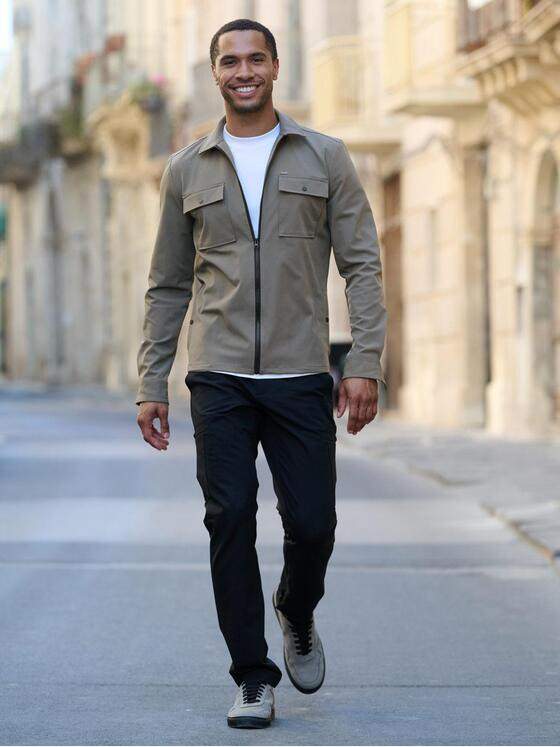 emilio adani Herren Overshirt aus Funktionsware Oliv 39201