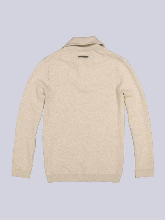 emilio adani Herren Pullover mit Troyerkragen Beige 35734
