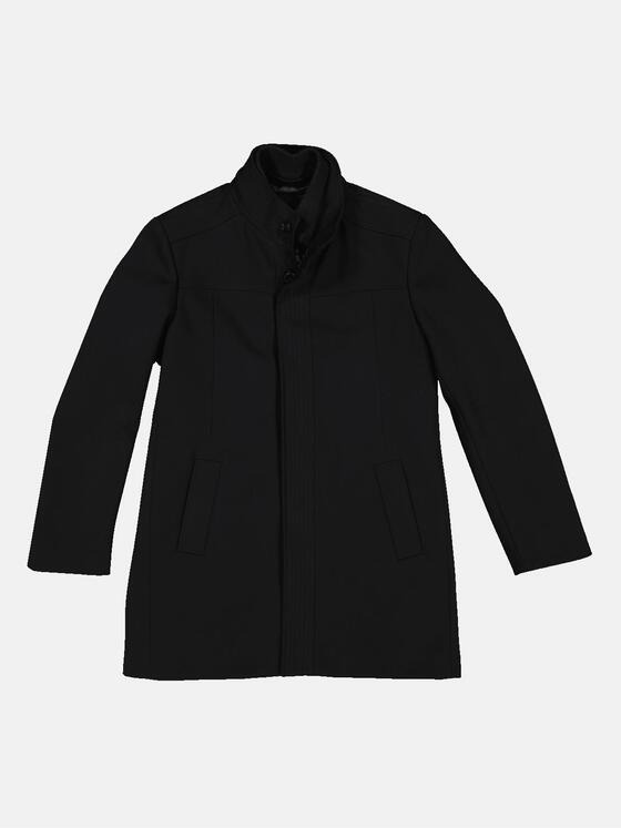 emilio adani Herren Mantel mit abnehmbaren Kragen Schwarz 33580