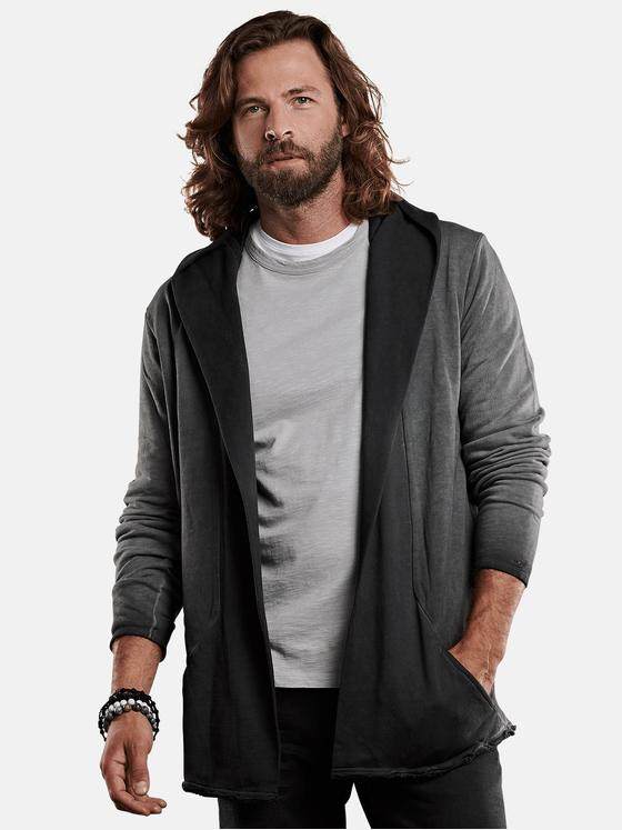 emilio adani Herren lässiger Cardigan mit innovativem Farbverlauf Grau 28820