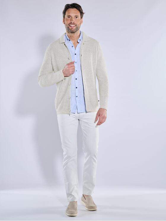 ENGBERS GERMANY Herren Strick-Sakko aus italienischem Garn Naturweiss 38826