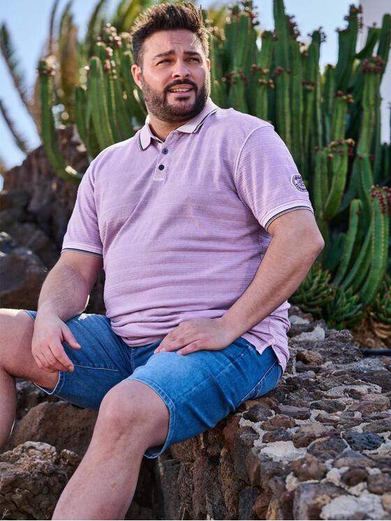 engbers Herren Polo-Shirt strukturiert Flieder 37003