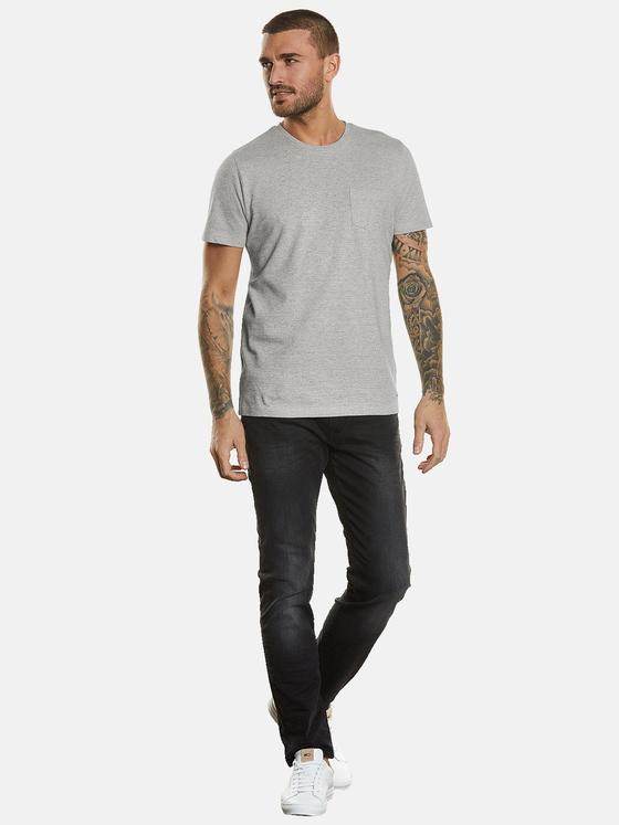emilio adani Herren T-Shirt uni Grau 34347
