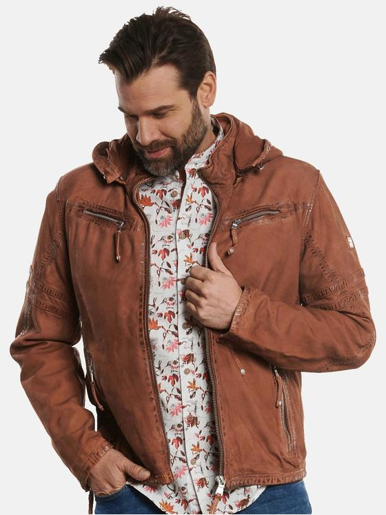 engbers Herren Lederjacke aus Nubuk Orange 32594