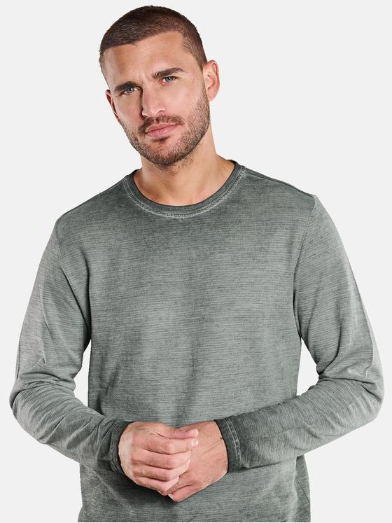 emilio adani Herren Langarm-Shirt strukturiert Grün 34159