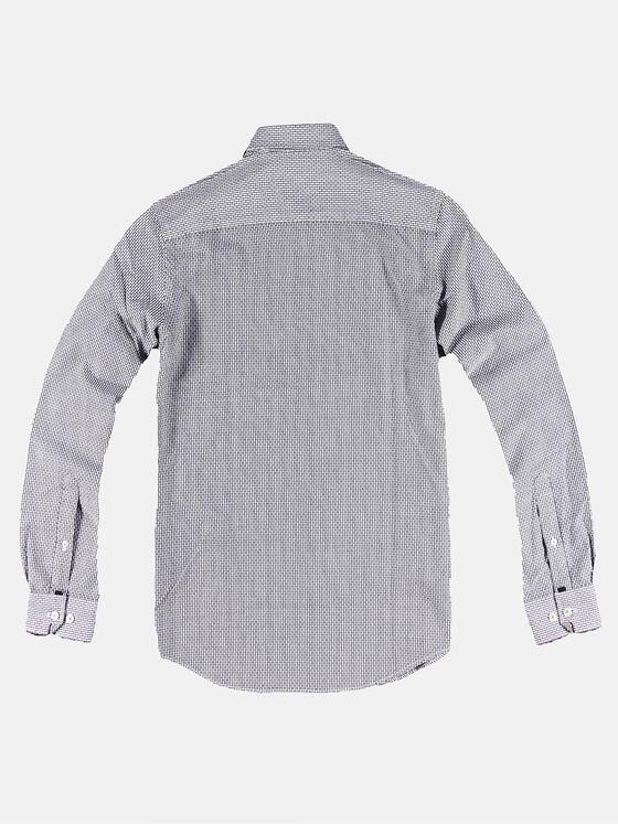 emilio adani Herren Printhemd mit feiner Struktur Blau 30323
