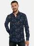 emilio adani Cord-Hemd mit All-Over-Print Saphirblau