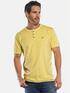 engbers T-Shirt mit Knopfleiste und Kontrastdetails Hellgelb