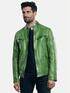 engbers Sportive Lederjacke im Bikerstyle Grasgruen