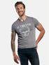 emilio adani Rundhals T-Shirt mit auffälligem Statement-Print Silbergrau