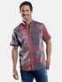 engbers Hemd in moderner Batikoptik Karminrot
