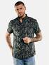 emilio adani Kurzarm-Hemd mit floralem Print Khaki