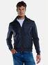 engbers Sweatjacke aus Materialmix Saphirblau engbers Sweatjacke aus Materialmix Saphirblau